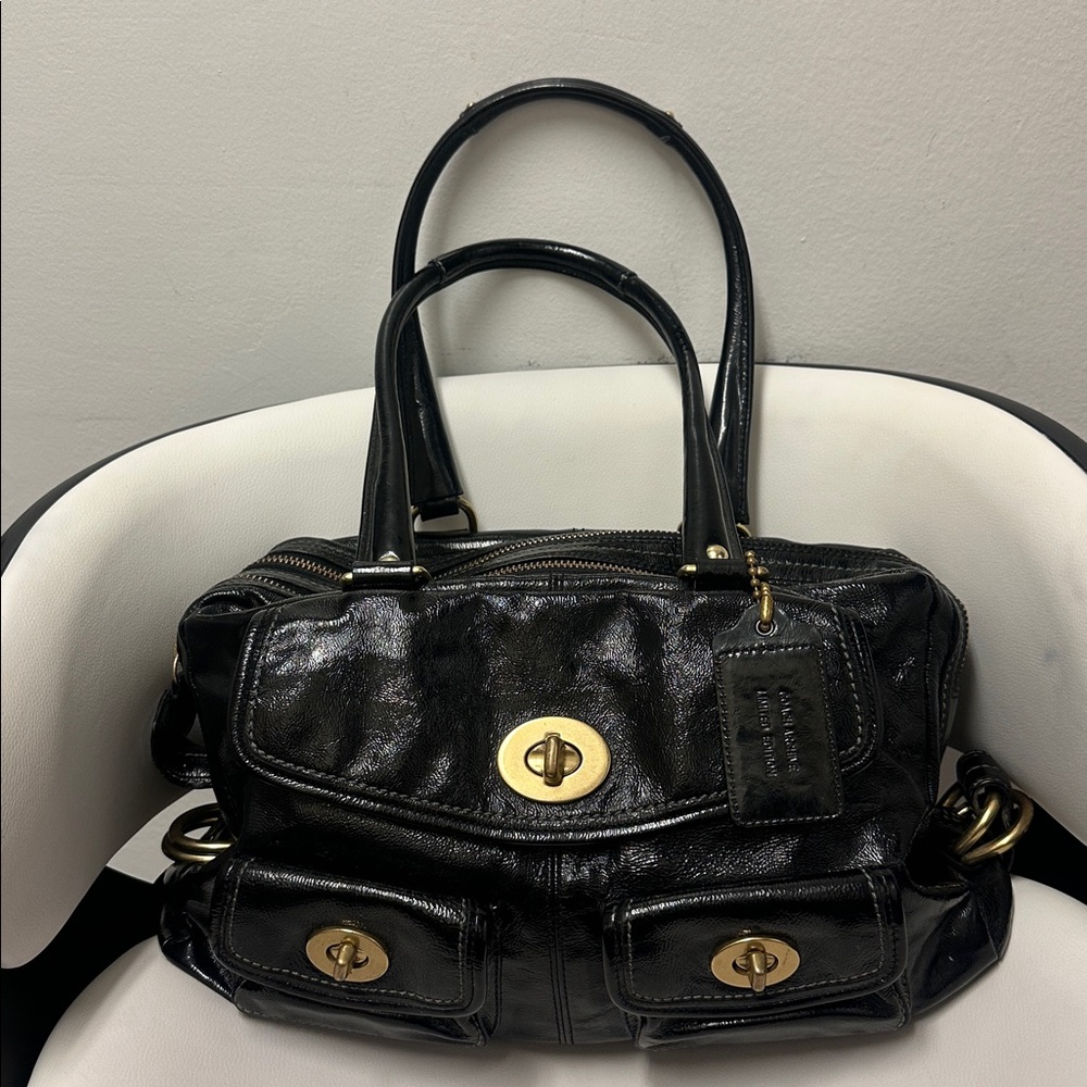 COACH ARCHIVE Peyton Satchel handbag, unique, Limited Edition, Patent Leather